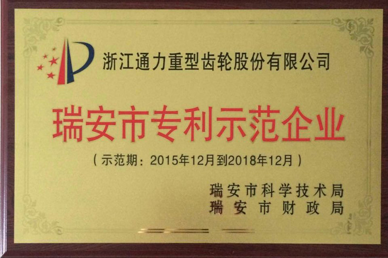 浙江金沙澳门(中国)唯一官方网站荣获瑞安市专利示范企业